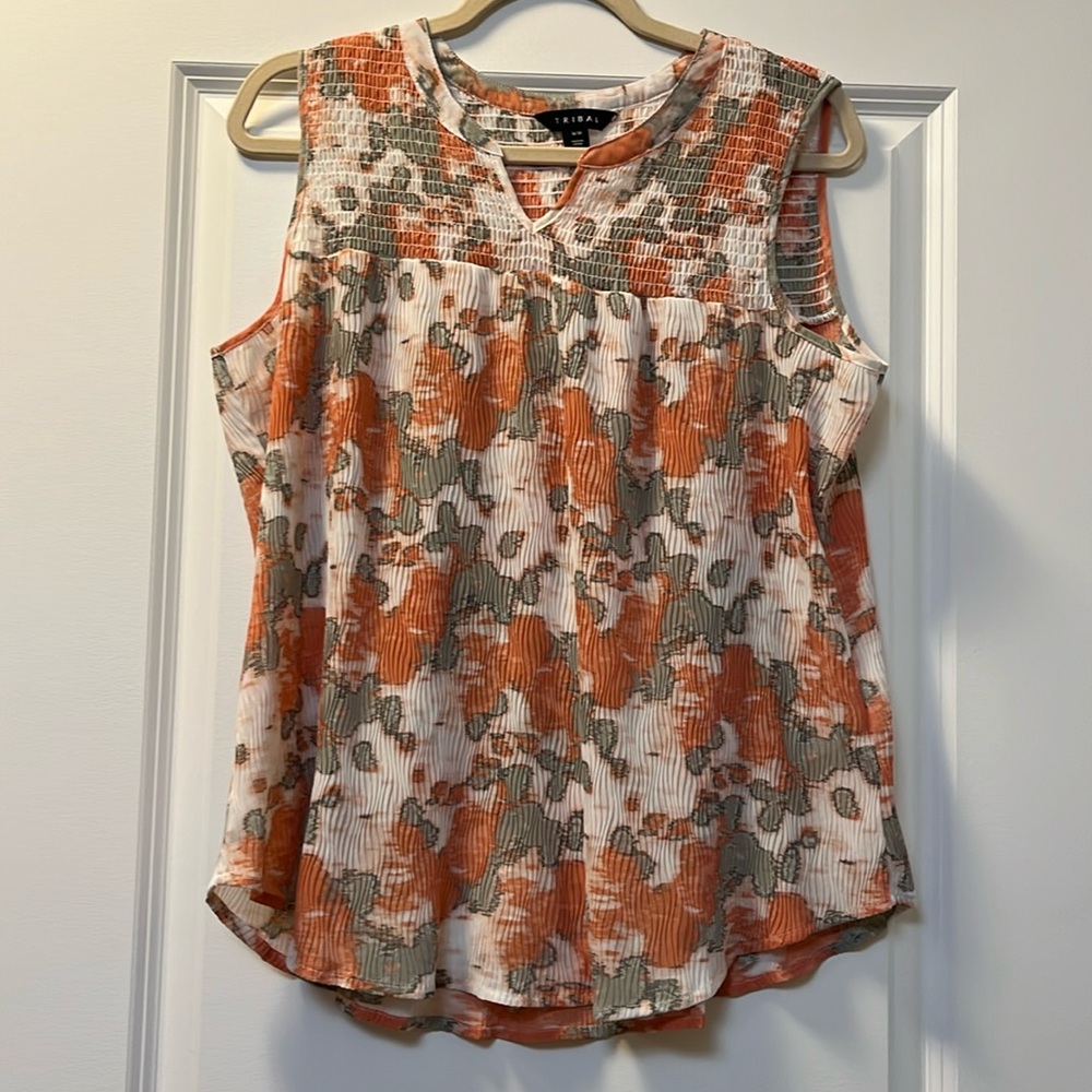 Tribal sleeveless flowing top